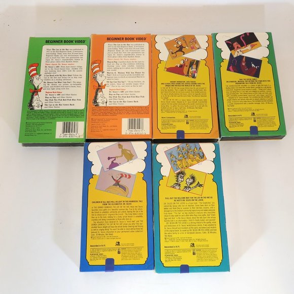 Lot of 6 Dr. Seuss VHS Movies Vintage Grinch, Hop on Pop, ABC, On the Loose - Picture 2 of 5